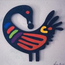 Colorful stylized bird artwork